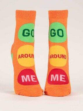 “Go around me” Orange Ankle Socks - Soft Combed Cotton